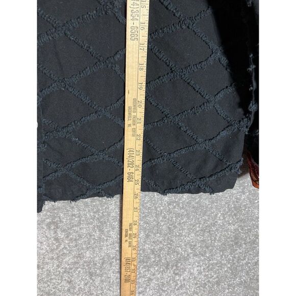 Fashion Bug Button Up Jacket‎ Womens Size 22/24 Black Floral Embroidery Canvas - Picture 9 of 9